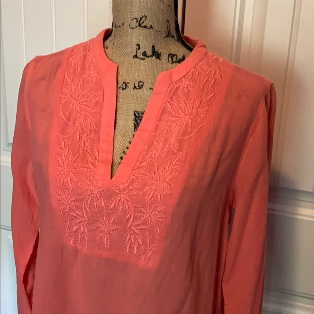 Coral Tunic Dress with collar details